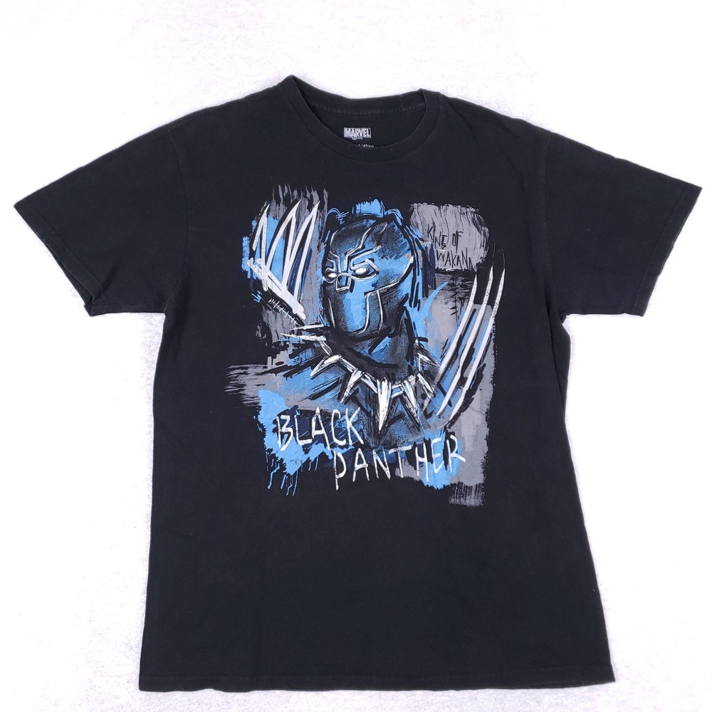 Marvel Black‎ Panther Shirt Mens Large Graphic Tee King Of Wakanda Black MCU